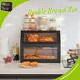 thumbnail image 5 of Farmhouse Bread Box for Kitchen Countertop Bread box Double Layer Bamboo Wooden Extra Large Capacity Bin Kitchen Food Storage Container(Natural), 5 of 14