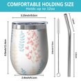 thumbnail image 5 of Floral 12oz Stainless Steel Insulated Wine Tumbler with Lid and Straw – Double Wall Vacuum Mug for Hot & Cold Drinks, 304 Steel Interior, Sweat-Free Design,Thanksgiving,Christmas, Spring,Flower, 5 of 5
