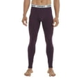 thumbnail image 6 of Men's Thermal Underwear Bottoms Winter Warm Thin Long Youth Slim Fit Mid Low Waist Casual Pants, L, Purple, 6 of 6