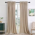 thumbnail image 1 of Primrose Cortinas De Terciopelo De 84 Pulgadas Para Sala De Estar, Color Beige Champán, Con Bolsillo Para Barra, Cortinas Para Ventana, Tratamiento Semioscurecimiento De La Habitación, Cortinas Para D, 1 of 1