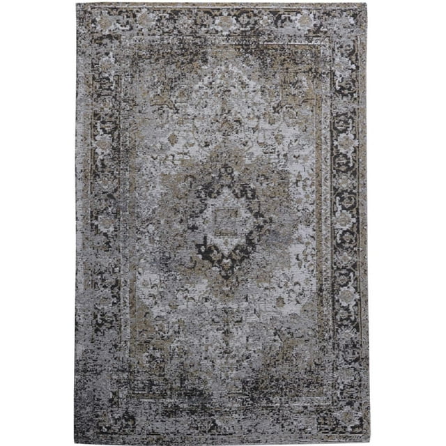 Home Decor Inc Grey Medallion Jacquard Area Rug – 48" x 72", Perfect for Living Room