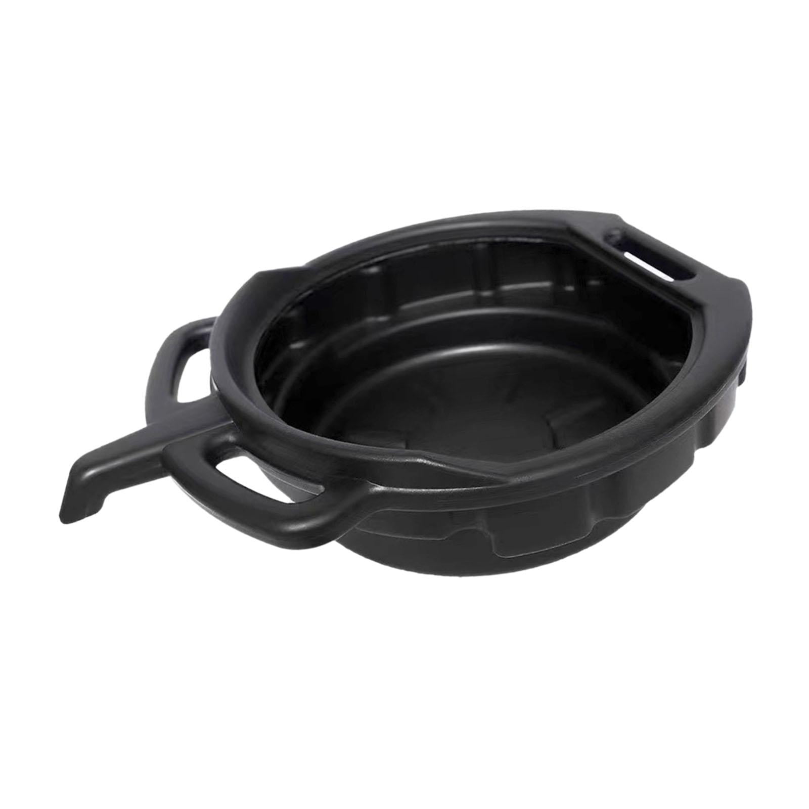 Dickly Oil Change Drain Pan Black Heavy Duty Lightweight Pan 10L