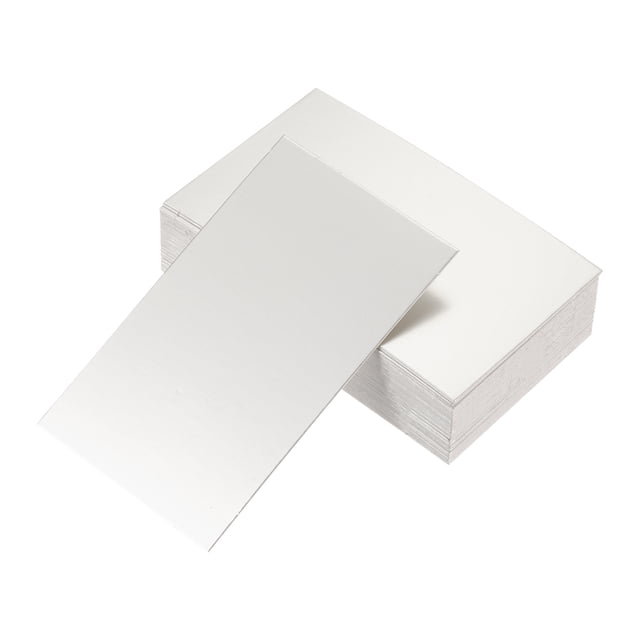 Uxcell 100 Business Card Stock 3.5" x 2" Blank Business Cards for Laser Printer Small Message Card Graffiti Scrapbooking DIY Thanks Cards, Silver
