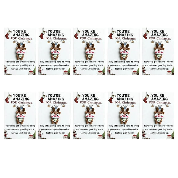 Aufmer 20 Pcs Tiny Christmas Card Set, Pocket Holiday Greetings, Festive Message Cards, Miniature Santa Notes(Multicolor)