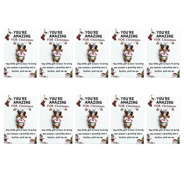 Aufmer 40 Pcs Tiny Christmas Card Set, Pocket Holiday Greetings, Festive Message Cards, Miniature Santa Notes(Multicolor)
