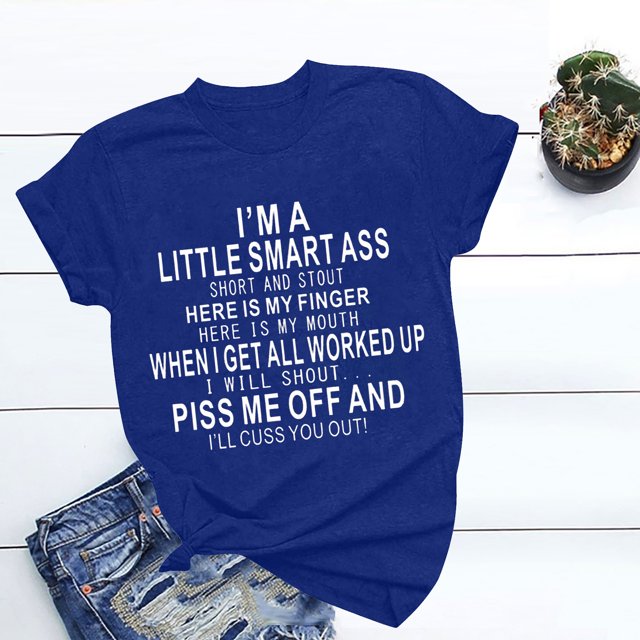 DPTALR Unisex Funny Printed Pattern Casual Soild Color Short Sleeve Tops
