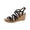 Black Micro, variant on Womens Arloo Strappy Canvas Wedge Sandals