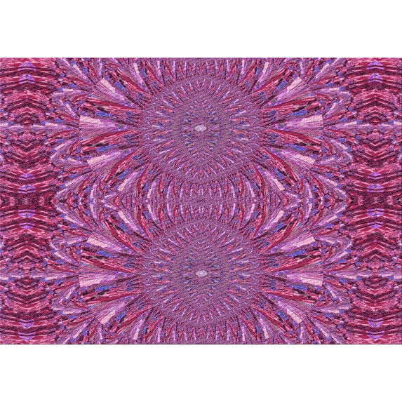 Ahgly Company Indoor Rectangle Patterned Orchid Purple Area Rugs, 8' x 10'