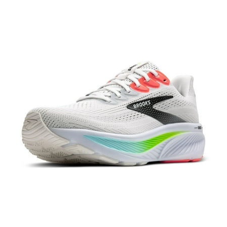 Brooks Men�s Ghost 17 Neutral Running Shoe - White/Pink Clay/Gecko - 12 Medium