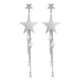 thumbnail image 1 of Simple long earring Geometric ear stud Long tassel eardop Star tassel earring drop Star tassel dangle earring, 1 of 7