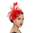 thumbnail image 3 of Tocado de plumas, accesorios para el cabello de novia, sombrero bombín de malla, accesorios para el cabello, horquilla, diadema, 3 of 5