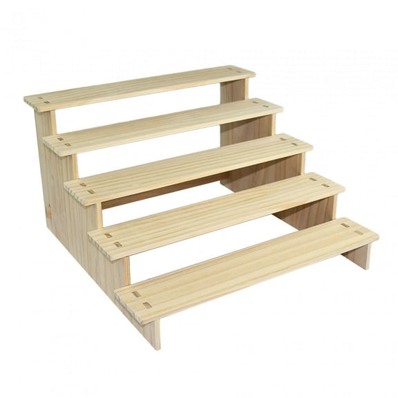Milageto Wood Display Riser Collectibles Display Stand for Ornaments Crafts Apartment 5 Layer 40cm