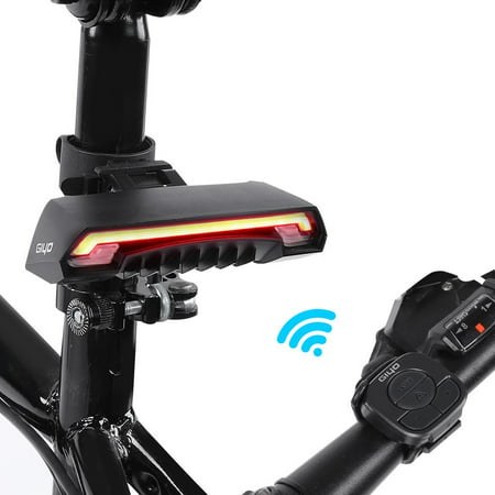 WALFRONT Bicycle Taillight, Rechargeable Remote Control Warning Flashing Turn Signal Laser Light for Bike, Bright Bicycle Rear Cycling Safety Flashlight Fits Road, Mountain Bikes,