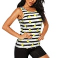 thumbnail image 2 of Xecao Lemon_1 print women's scoop neck, loose-fit workout tank tops for the gym., 2 of 9