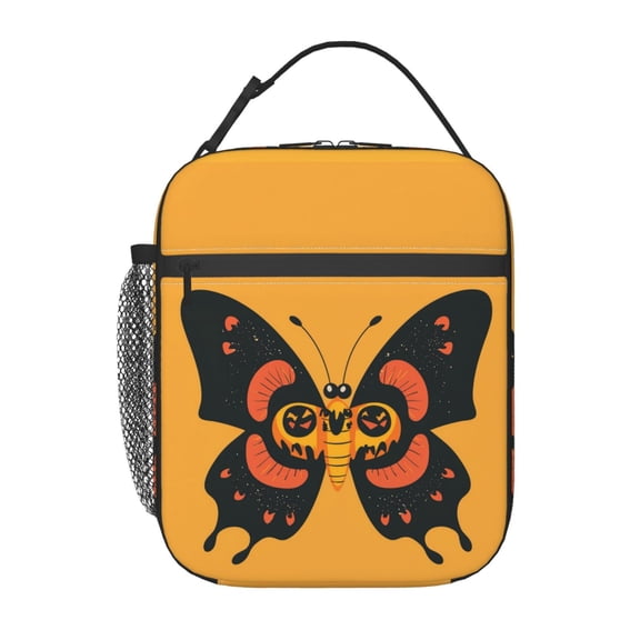 Halloween Cartoon Butterfly Lunch Box Reusable Portable Lunch Bag Tote Bag for Work Picnic Hiking