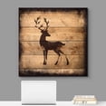 thumbnail image 2 of wall26 - Square Canvas Wall Art - Deer Silhouette on Rustic Wood Board Texture Background - Giclee Print Gallery Wrap Modern Home Art Ready to Hang - 16x16 inches, 2 of 5