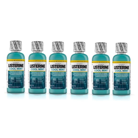 Listerine Antiseptic Mouthwash, Cool Mint, 3.2 Fluid Ounces, 6 Pack