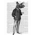 thumbnail image 2 of Fab Funky 26x32 White Modern Wood Framed Museum Art Print Titled - Triceratops Man 1 Dinosaur, 2 of 4