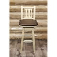 thumbnail image 4 of Home Square 2 Piece Slat Back Handcrafted Swivel Wood Barstool Set in Natural, 4 of 4