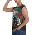 thumbnail image 3 of Bixox Men's Black Head Woman with Owl Hair Printed Shirt Sleeveless Fitness Tank Top-Small, 3 of 7
