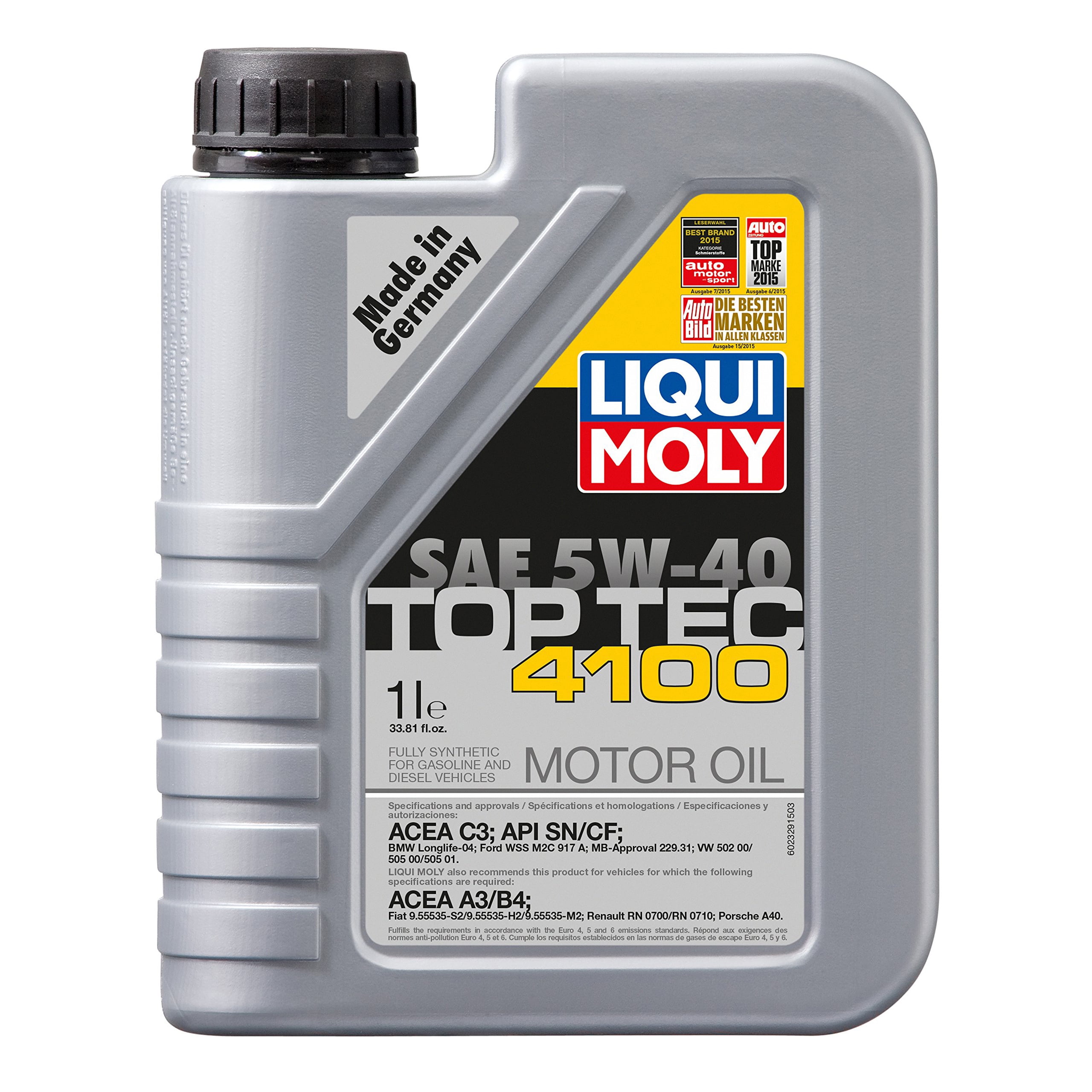 Hele tiden Fortælle Udgående LIQUI MOLY 1L Top Tec 4100 Motor Oil 5W-40 - Walmart.com