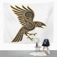 thumbnail image 2 of ZEALGNED Viking Odins Raven in Celtic Style White Crow Silhouette Abstract Bird Black Wall Art Hanging Tapestry Home Decor for Living Room Bedroom Dorm 60x80 inch, 2 of 2