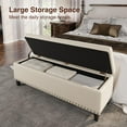 thumbnail image 3 of Veanerwood Storage Bench, 51-Inch Storage Ottoman Bench, 30 Gallons, Large Storage Ottoman, Modern Faux Leather Ottoman with Storage for Living Room, Bedroom, Entryway, Hallway, Office, White, 3 of 8