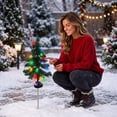 thumbnail image 5 of Aoznliie Solar Christmas Tree, 29in Christmas Tree Stake Light with Multicolor LEDs, Waterproof Outdoor Solar Garden Decor for Yard Pathway, 5 of 7