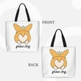 thumbnail image 3 of Vsdgher Prince Corgi Dog print Tote Bag for Women Shoulder Bag with Zipper Large Shoulder Bag Handle Handbag Portable Washable for Travel, Work, 3 of 8