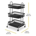 thumbnail image 4 of Whitmor Metal & Mesh 3-Tier Cart - Gunmetal Gray, 4 of 4