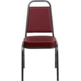 thumbnail image 5 of Wubio Trapezoidal Back Vinyl Stackable Banquet Chair, Multipurpose Stacking Chair with Padded Seat and Back, Burgundy/Silver, 5 of 10