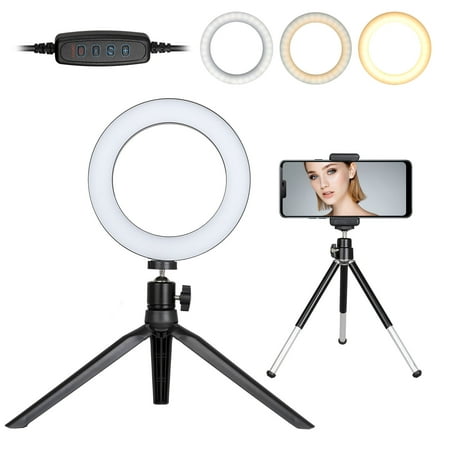 You Tube Love LED Ring Light, EEEKit 6” Selfie Selfie Ring Light with Tripod Stand & Cell Phone Holder for for Makeup YouTube Video Live Stream, Mini LED Camera Light with 3 Light Mode & 10 Brightness Level ()