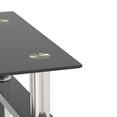 thumbnail image 6 of Tempered Glass End Table, Square Glass Side Table with Steel Pipe & Metal Legs, 2-Tier Modern Glass Nightstand for Living Room & Office(Black Glass + Black Leg, Set of 1), 6 of 9