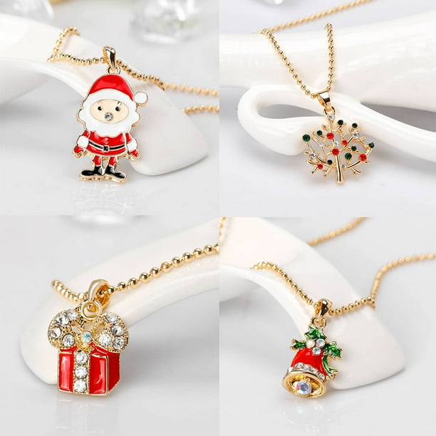 tredstone Women Men Christmas Pendant Necklace Girls Drop Oil Gift