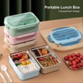 thumbnail image 3 of Portable Lunch Box 304 Stainless Steel Leakproof Divided Food Containers with Spoon and Chopsticks, 3 of 5