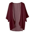 thumbnail image 4 of AOMPMSDX Cardigan For Womens Solid Elegant Puff Sleeve Chiffon Cardigan Loose Cover Up Casual Blouse Tops XXXXXL, 4 of 4