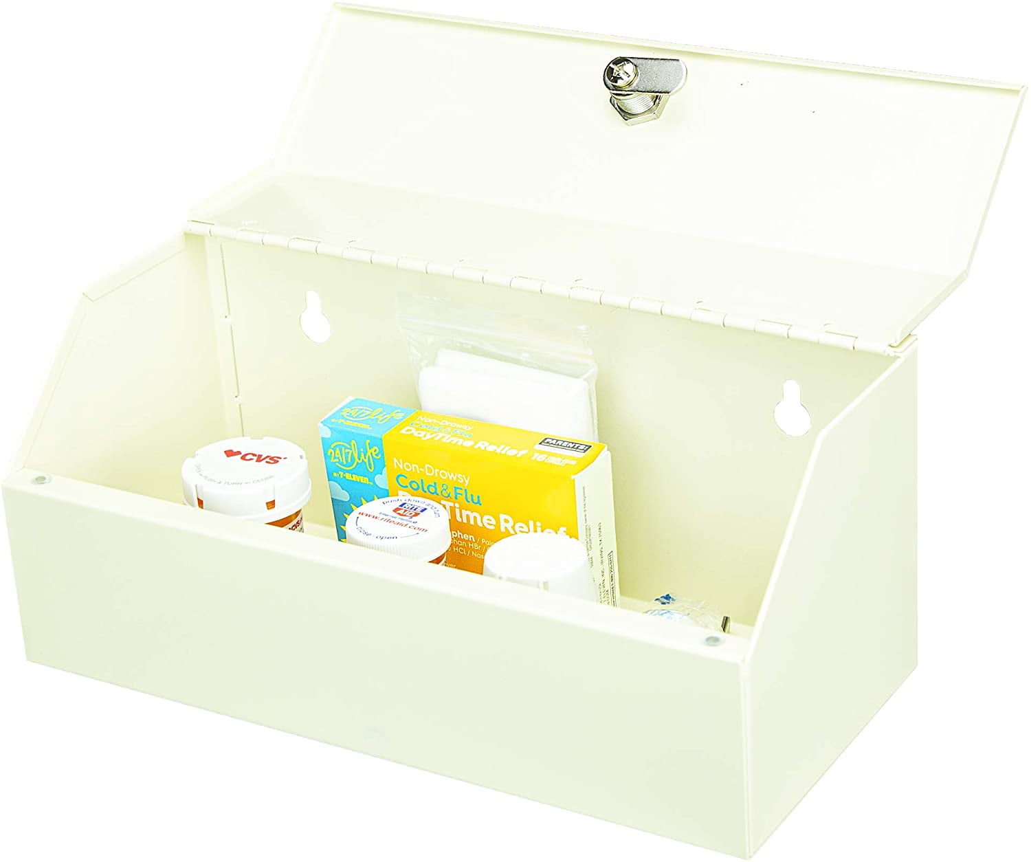 AdirMed Medicine Lock Box for Medication & First Aid Cabinet with 3  Shelves/Installation Hardware, Wall Mounted Locking Medicine, Prescription,  Pill