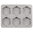 thumbnail image 1 of Moldes de silicona hexagonales con forma de panal de abeja en 3D de 6 cavidades para jabón, para decorar tartas, bodas y fiestas, de color gris, 1 of 8