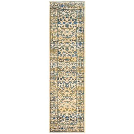 Liora Manne Marina Damask Rug Ivory 23"X7'6" MNAR8803102