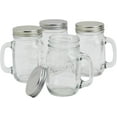 thumbnail image 6 of Mason Craft & More 4-Piece Glass Belly Drinking Jars Tumblers Round Glasses Set, 24 oz., 6 of 12