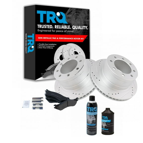 TRQ Rotor & Brake Pad Metallic Performance Drilled Slotted Rear Kit w/Chemicals BKA18201 Fits select: 2006-2008 DODGE RAM 1500, 2003-2008 DODGE RAM 2500
