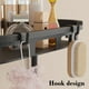 thumbnail image 4 of Estante de almacenamiento de pared para baño | Estante multifuncional de 3 niveles para fregadero y cocina | Organizador de plástico con ganchos, 4 of 6