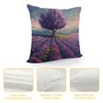 thumbnail image 4 of Orinice Lavender Field Graphic Decorative Throw Pillow Cover for Home Couch Living Room Bed Sofa Car Bedroom Summer Pillow Case 1PC 18x18in, 4 of 5