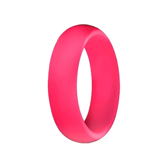 Hot Pink/Rose Silicone Wedding Ring Band Temporary Rubber Flexible Gym Women's