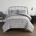 thumbnail image 3 of Serta Simply Clean Billy Grey Textured Stripe Bed in a Bag, King, 7-Piece, 3 of 4