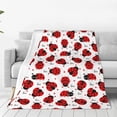 thumbnail image 1 of Balery Ladybug And Heart Manta de Felpa Suave y Acogedora – Cobija de Franela Aterciopelada para Cama, Lavable y Cálida para Sofá, Mascotas, Transpirable-60"x50", 1 of 7