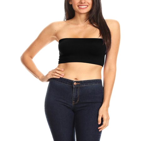 

Women s Casual Basic Strapless Seamless Stretch Bandeau Tube Bra Top