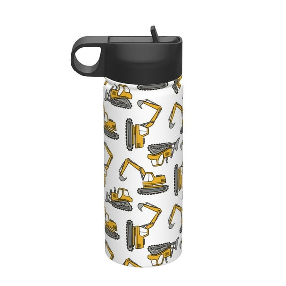 Goofa Funny Excavator for Insulated Kettle 18oz Water Bottle Insulated Tumbler with Handle & Flip Straw - Fits in Cup Holder, Leak Resistant Tumbler