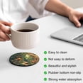 thumbnail image 4 of Forest Coasters Set of 4, Vintage Cottage Mushroom Tree Floral Green Absorbent Coasters for Drinks, Coaster for Bar Office Dining Coffee Table Accessories Decor, Non Slip Round Desk Coaster, 4 of 9