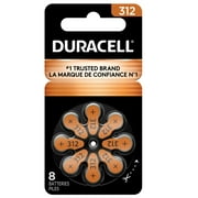 Duracell Size 312 Brown Hearing Aid Batteries, 8 Pack